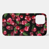 Cherry Fruit auf schwarz Case-Mate iPhone Hülle (Rückseite (Horizontal))