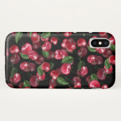 Cherry Fruit auf schwarz Case-Mate iPhone Hülle (Rückseite (Horizontal))