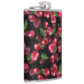 Cherry Fruit auf schwarz Flachmann (Rechts)