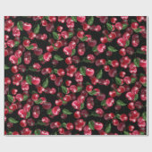 Cherry Fruit auf schwarz Geschenkpapier (Flach)