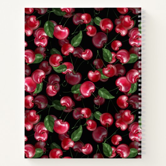 Cherry Fruit auf schwarz Notizblock (Rückseite)