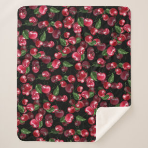 Cherry Fruit auf schwarz Sherpadecke