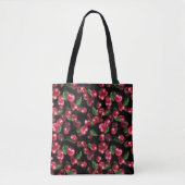 Cherry Fruit auf schwarz Tasche (Vorderseite)