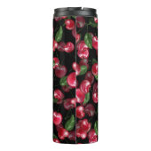 Cherry Fruit auf schwarz Thermosbecher (Rückseite)