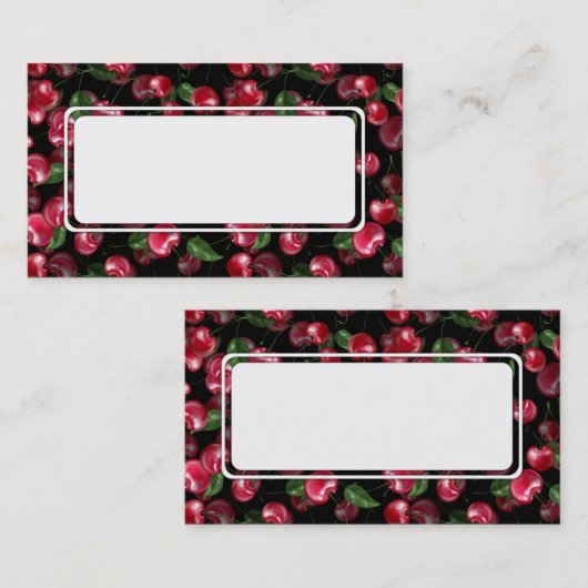 Cherry Fruit auf schwarz Visitenkarte (Vorne/Hinten)