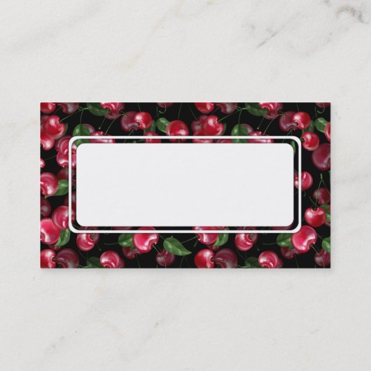 Cherry Fruit auf schwarz Visitenkarte (Rückseite)