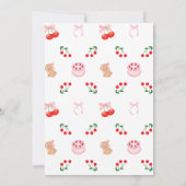 Cherry Fruit Erster 1. Geburtstag Party Einladung (Rückseite)