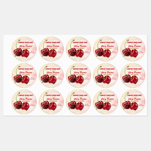 Cherry Fruit Etiketten (Blatt)