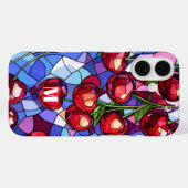 Cherry Fruit Hartglas Monogramm Case-Mate iPhone Hülle (Rückseite (Horizontal))
