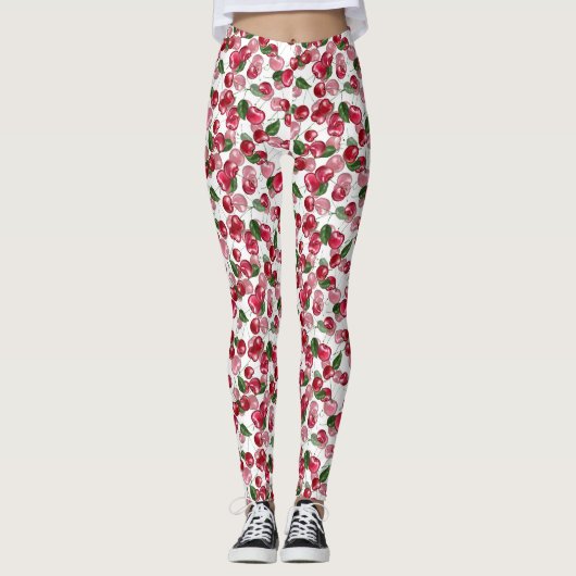Cherry Fruit-Muster Leggings (Vorderseite)