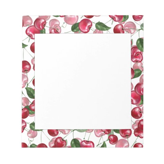 Cherry Fruit-Muster Notizblock (Vorderseite)