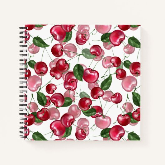 Cherry Fruit-Muster Notizblock (Vorderseite)