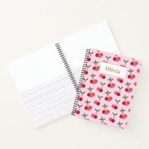 Cherry Fruit Muster Personalisiert Story Journal Notizblock