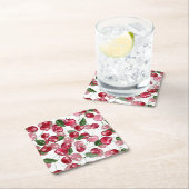 Cherry Fruit-Muster Rechteckiger Pappuntersetzer (Vor Ort)