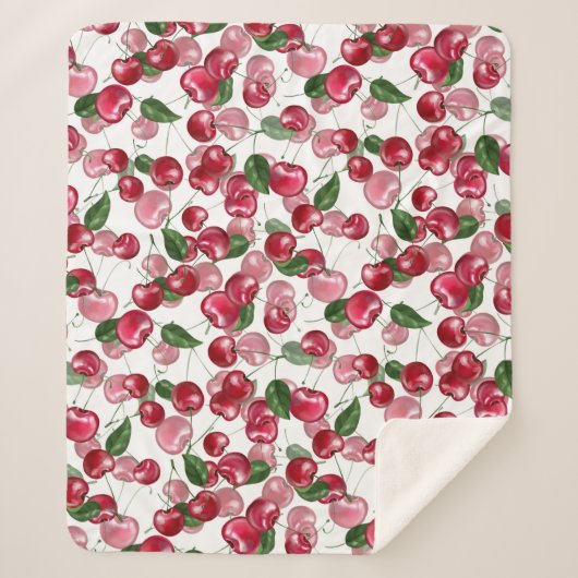 Cherry Fruit-Muster Sherpadecke (Vorderseite)