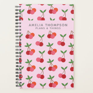 Cherry Fruit Pattern Name der Niedlichen rosafar Planer