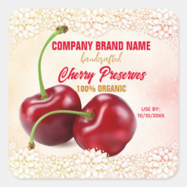 Cherry Fruit Quadratischer Aufkleber