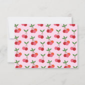 Cherry Fruit Red Pink Niedliche Dusche Dankeskarte (Rückseite)