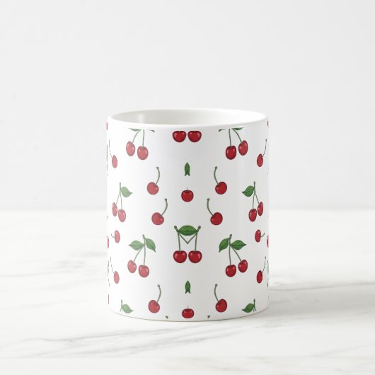 Cherry Fruit Repeat Pattern Design Kaffeetasse (Mittel)