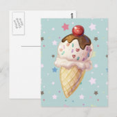 Cherry Fudge Icecream Postkarte (Vorne/Hinten)