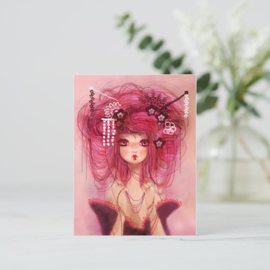 Cherry geisha postkarte (Stehend Vorderseite)