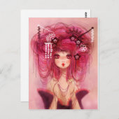 Cherry geisha postkarte (Vorne/Hinten)