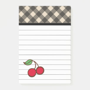 Cherry Gingham Post It Notes Post-it Klebezettel