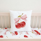 Cherry Girl-Dekoration, rosa Coquette Bow Cherry Kissen