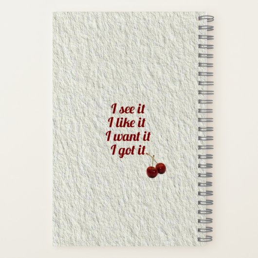 Cherry Girl Minimalistische Kunst Notizblock (Rückseite)