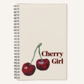 Cherry Girl Minimalistische Kunst Notizblock (Vorderseite)