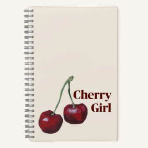 Cherry Girl Minimalistische Kunst Notizblock