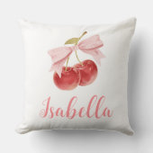 Cherry Girl-Zimmerdekoration, Custom rosa Bow Cher Kissen (Vorderseite)
