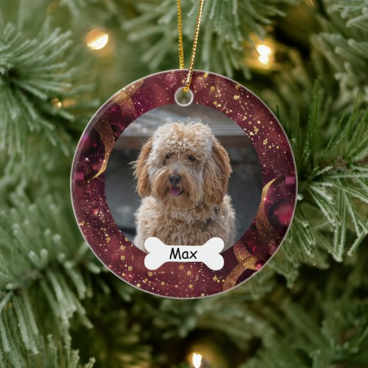 Cherry Gold Custom Pet Puppy Foto Keramik Ornament (Baum)