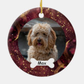 Cherry Gold Custom Pet Puppy Foto Keramik Ornament (Hinten)