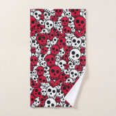 Cherry Gothic Skull Muster Print Badhandtuch Set (Handtuch)