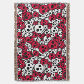 Cherry Gothic Skull Muster Print Decke (Vorderseite Vertikal)