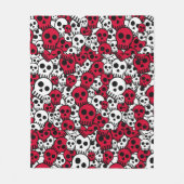 Cherry Gothic Skull Muster Print Fleecedecke (Vorderseite)