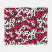 Cherry Gothic Skull Muster Print Fleecedecke (Vorderseite (Horizontal))