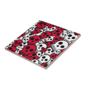 Cherry Gothic Skull Muster Print Fliese (Seite)