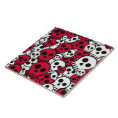 Cherry Gothic Skull Muster Print Fliese (Seite)