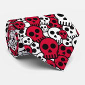Cherry Gothic Skull Muster Print Krawatte (Gerollt)
