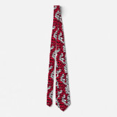 Cherry Gothic Skull Muster Print Krawatte (Rückseite)