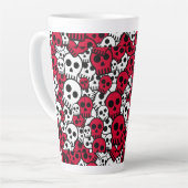Cherry Gothic Skull Muster Print Milchtasse (Linke Ecke)