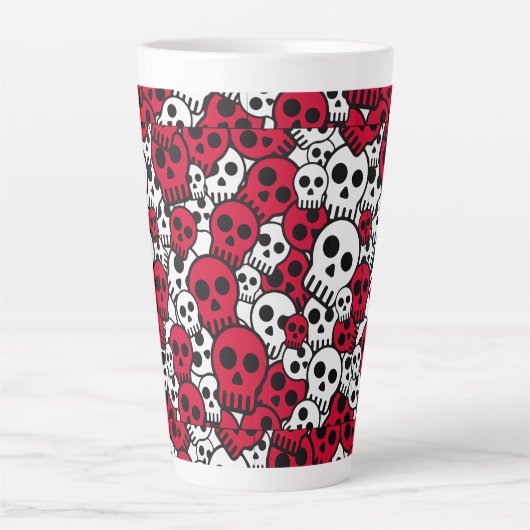 Cherry Gothic Skull Muster Print Milchtasse (Vorderseite)