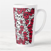 Cherry Gothic Skull Muster Print Milchtasse (Rechts)