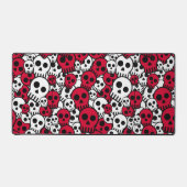 Cherry Gothic Skull Muster Print Schreibtischunterlage (Vorderseite)