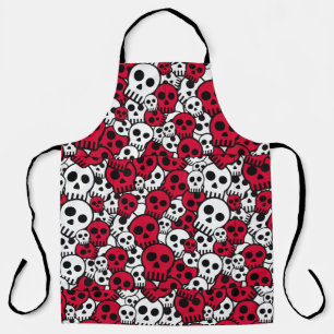 Cherry Gothic Skull Muster Print Schürze