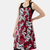 Cherry Gothic Skull Muster Print Schürze (InSitu)