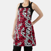 Cherry Gothic Skull Muster Print Schürze (InSitu)