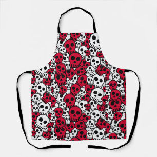 Cherry Gothic Skull Muster Print Schürze